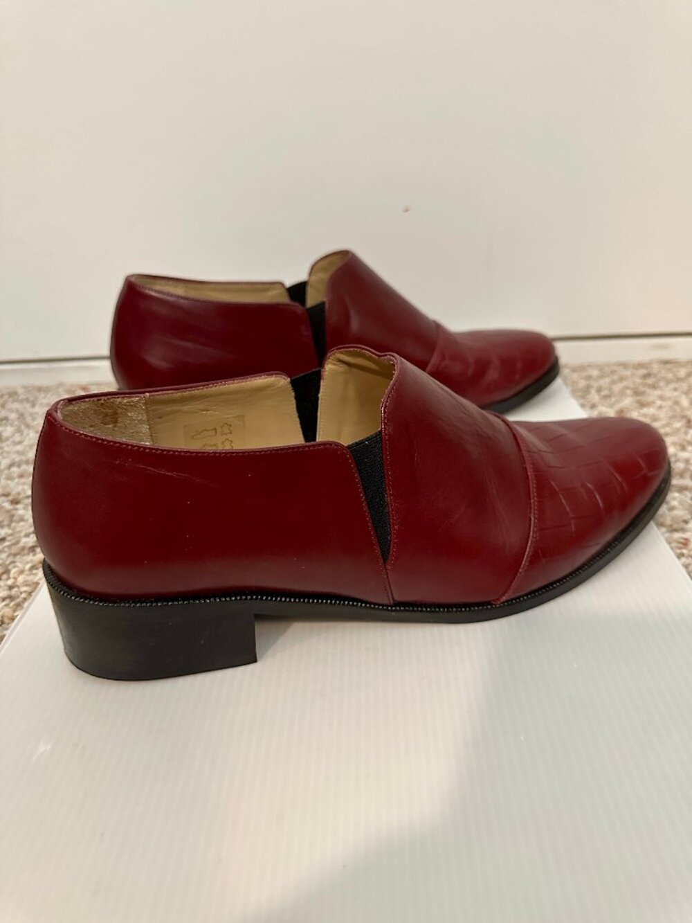 OFFICINA Lisboa Jojo Oxblood Leather Slip-On Shoes Women's 10 Portugal